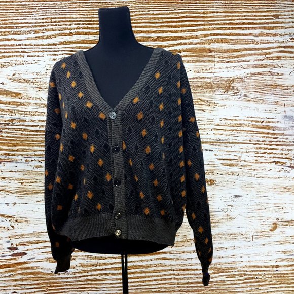 Vintage "Bello Uomo" Unisex Large  Cardigan Button Up Sweater Italy Pre-Owned - Picture 1 of 6